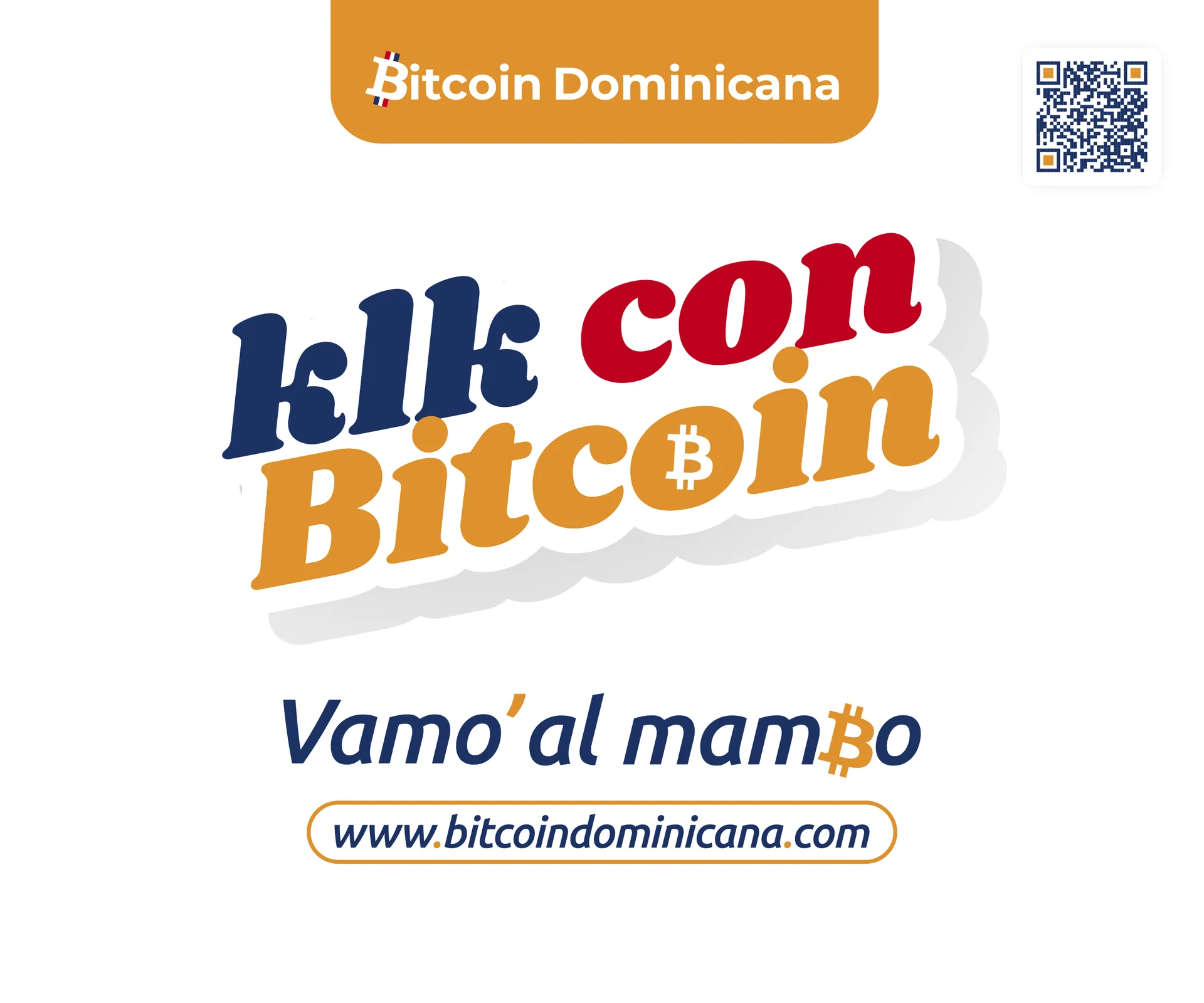 Backdrop “klk con Bitcoin” de 2.4 × 2 m