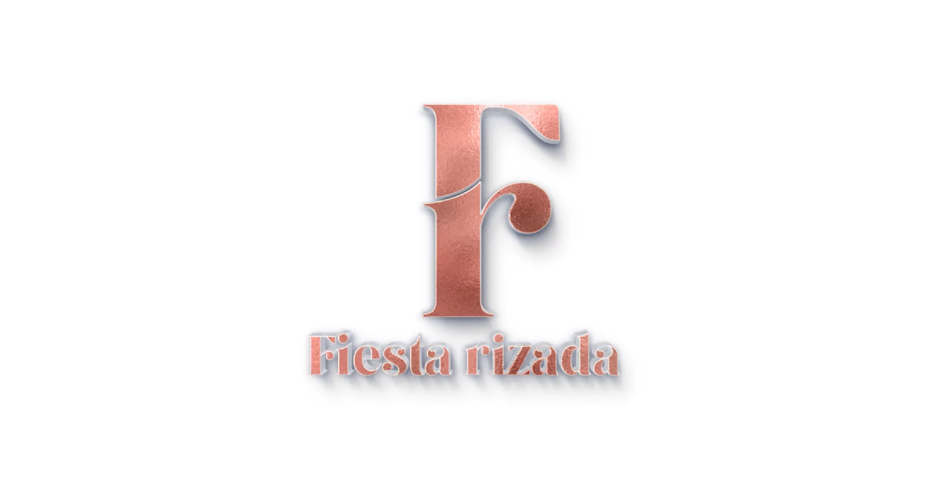 Logo de Fiesta Rizada en foil rose gold