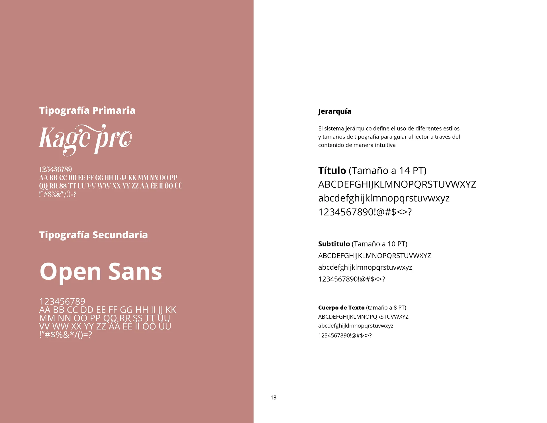 Tipografía: Kage Pro y Open Sans