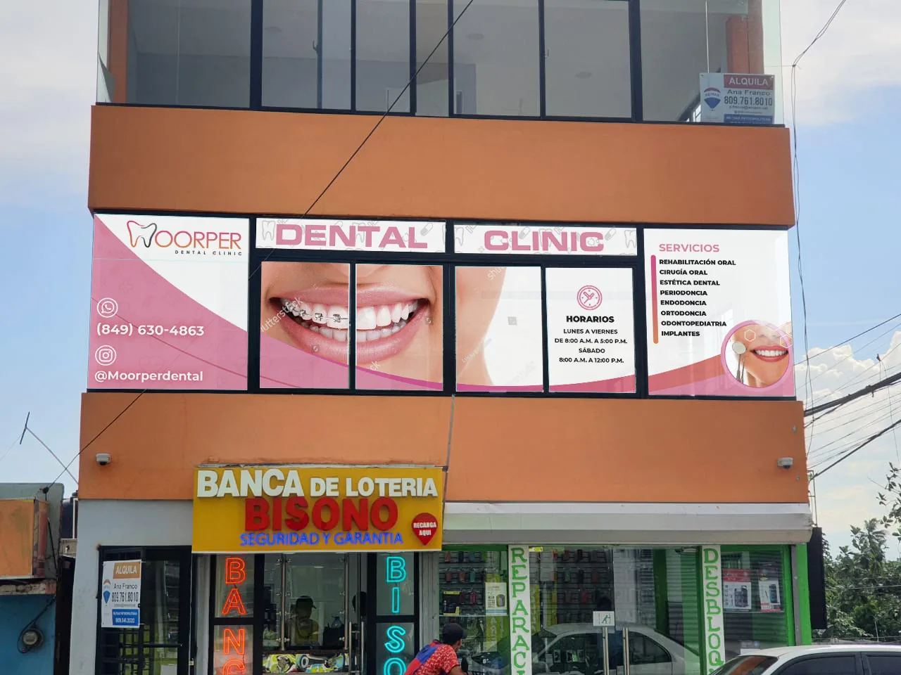 Moorper Dental window graphics (proposal photomontage)