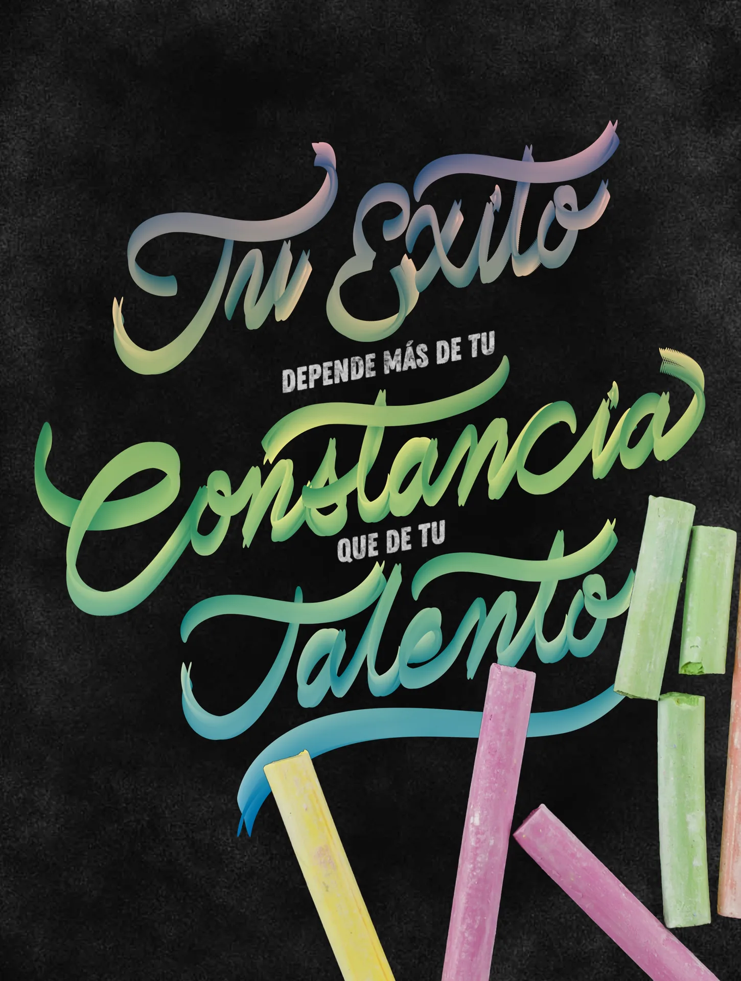 Chalk-style poster “Your success depends more on consistency than talent”